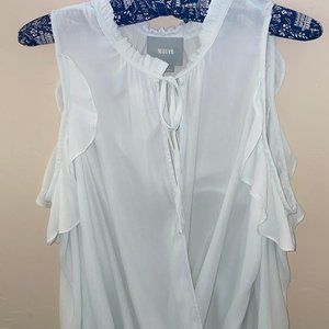 Anthropologie Liesel Ruffled Blouse in Mint Green
